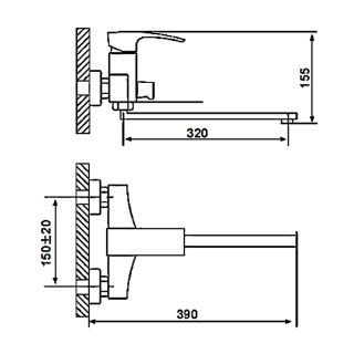 Смеситель для ванны Gappo G2207-7 белый/хром